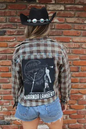 Miranda Lambert Acid Wash Cropped Flannel