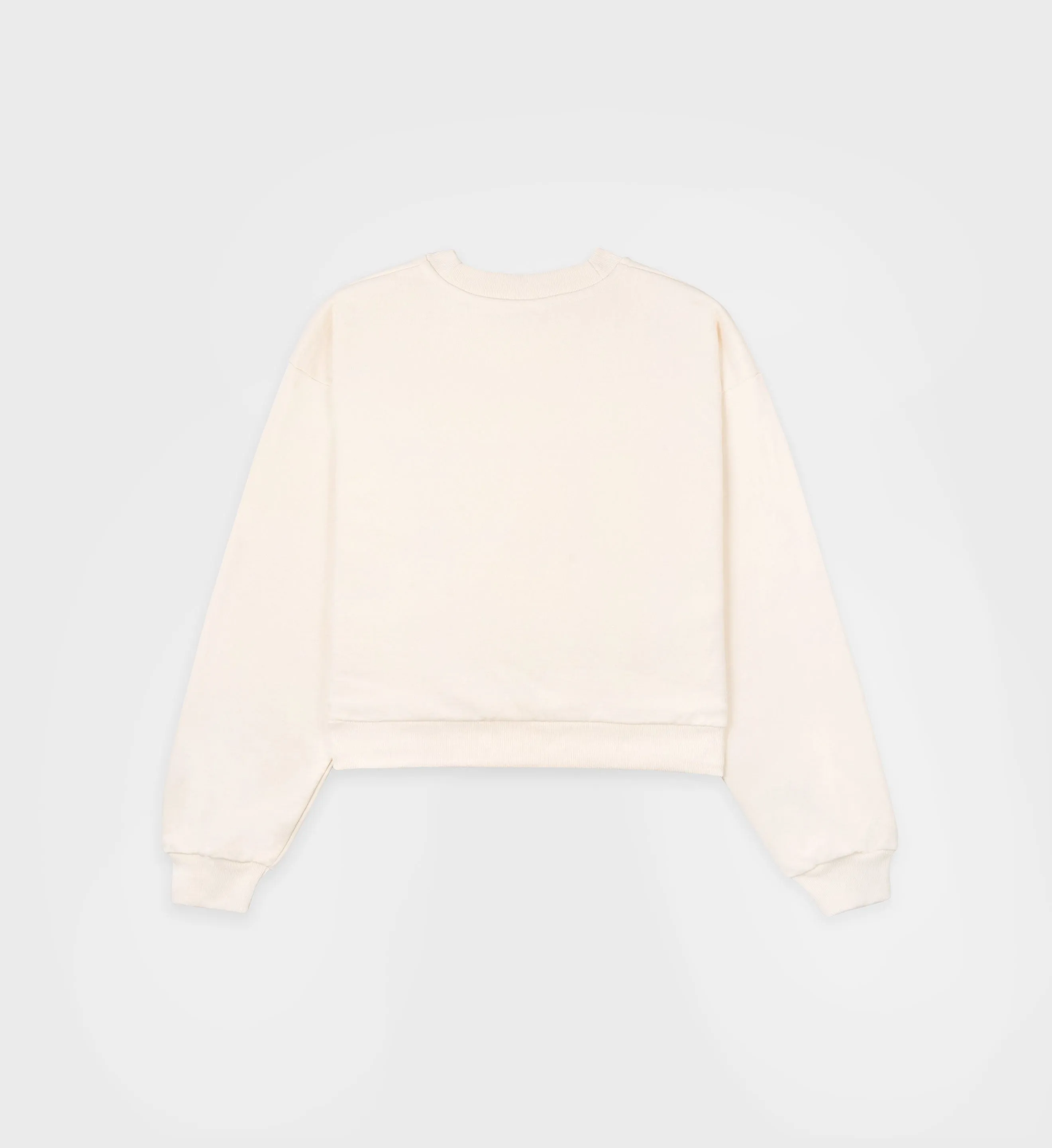 NY Health Club Cropped Crewneck - Cream/Black