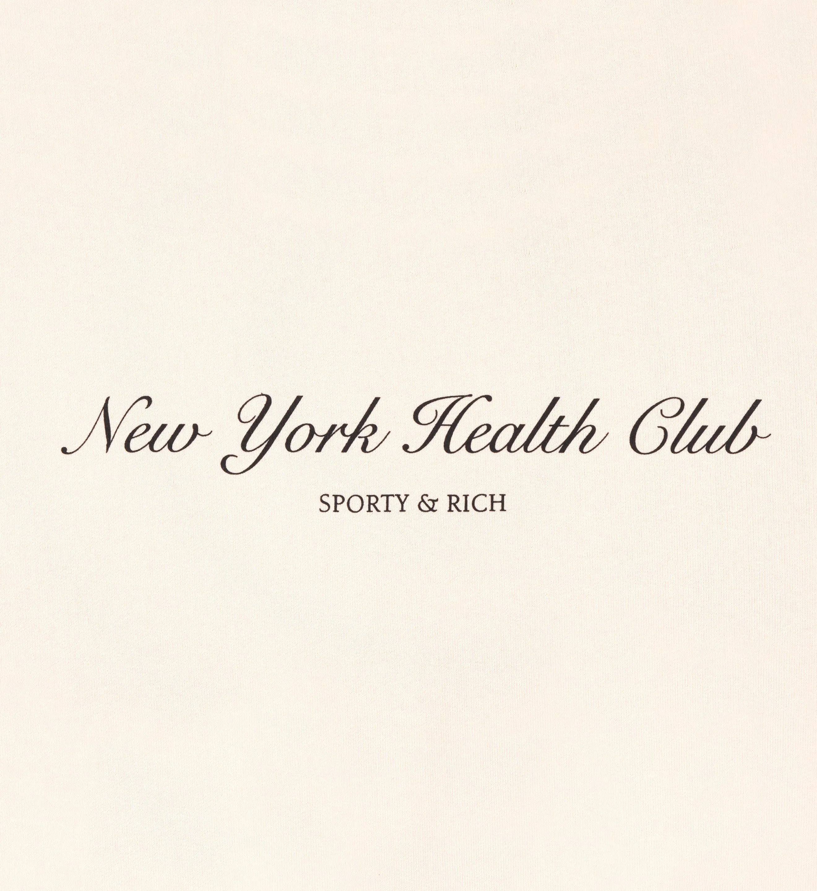 NY Health Club Cropped Crewneck - Cream/Black