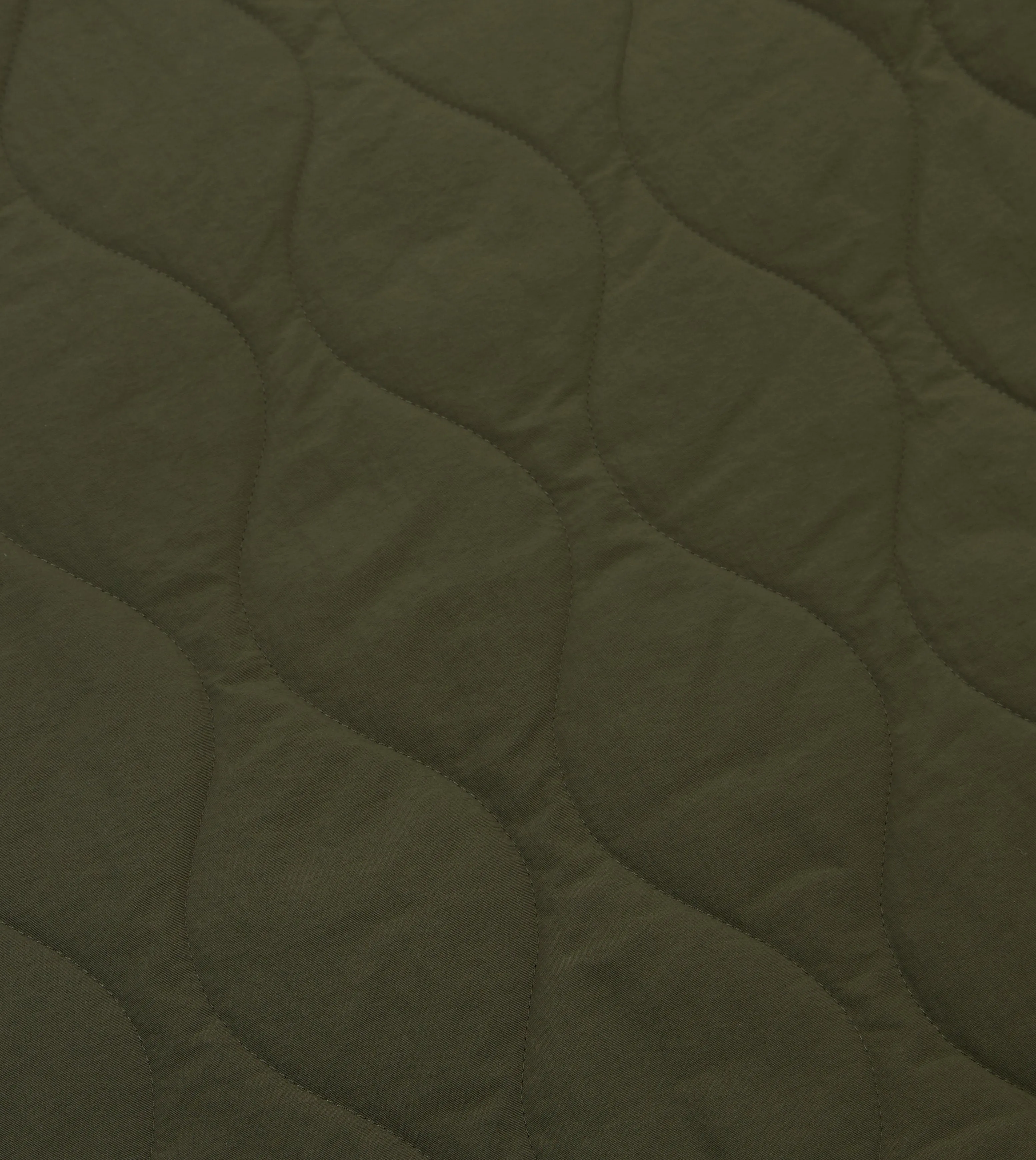 Olive Quilted Nylon Snap Vest