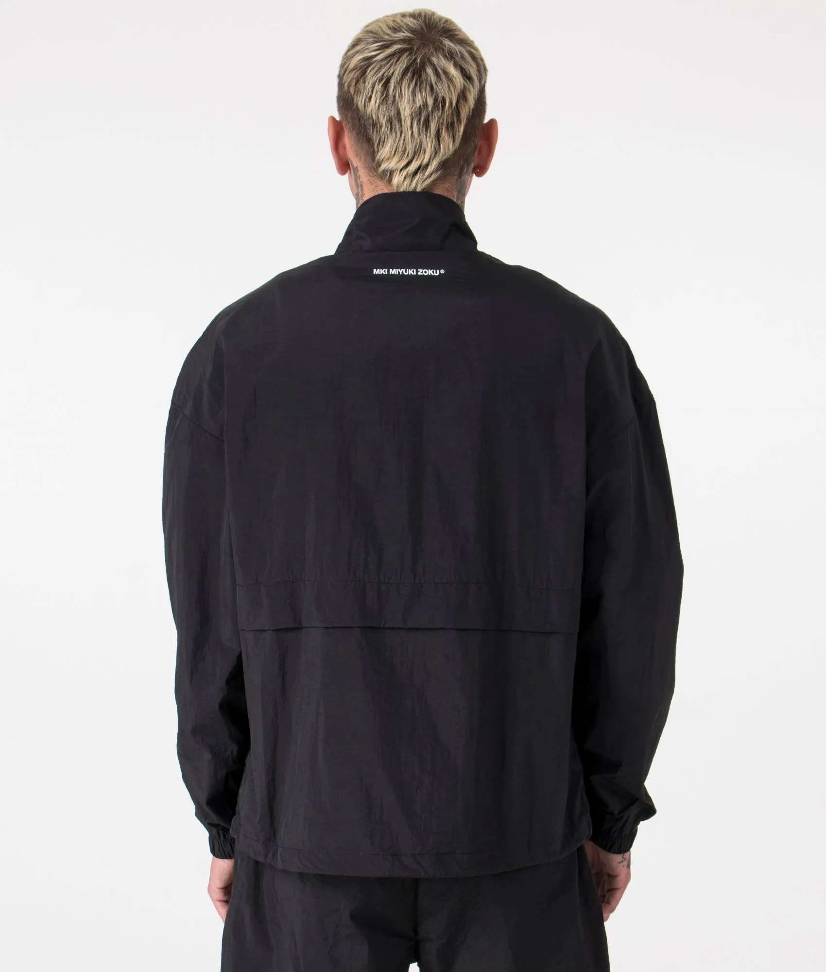 Oversized Crinkle Nylon Track Jacket