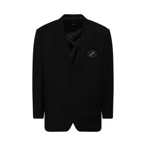 Oversized Suit Logo Blazer in Black