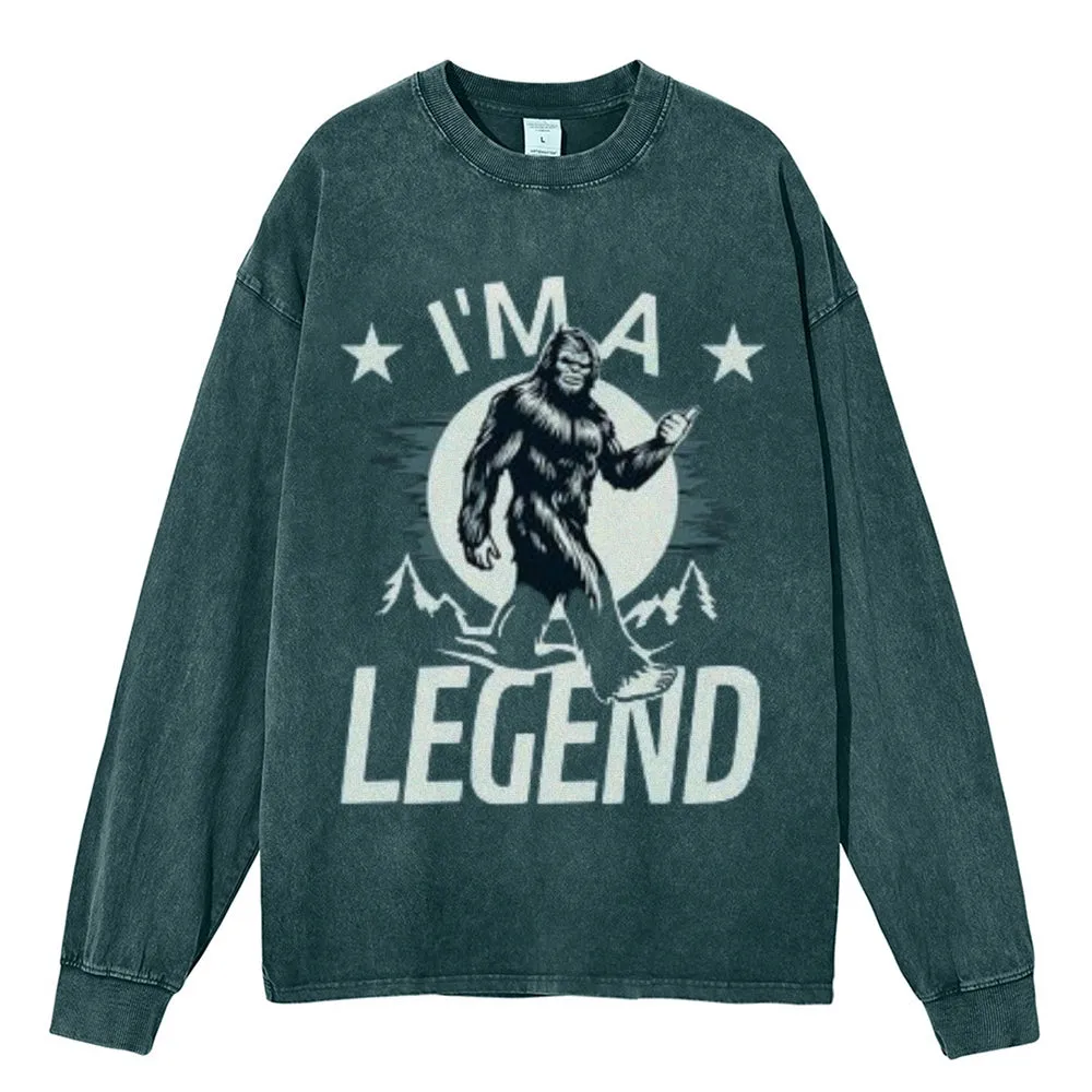 Oversized Vintage Washed I AM A LEGEND Graphic Sweatshirt