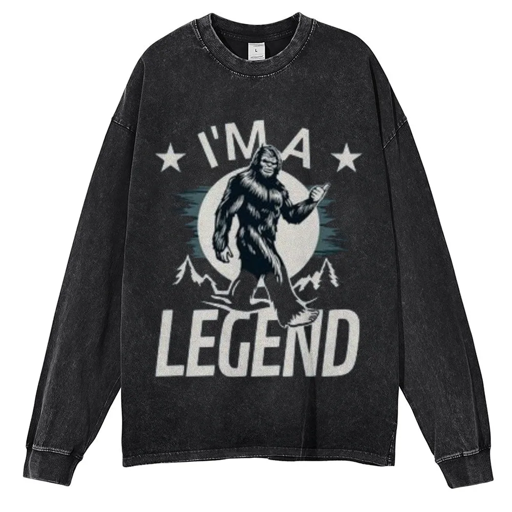 Oversized Vintage Washed I AM A LEGEND Graphic Sweatshirt