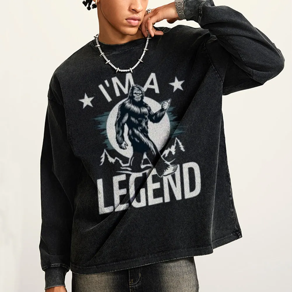 Oversized Vintage Washed I AM A LEGEND Graphic Sweatshirt