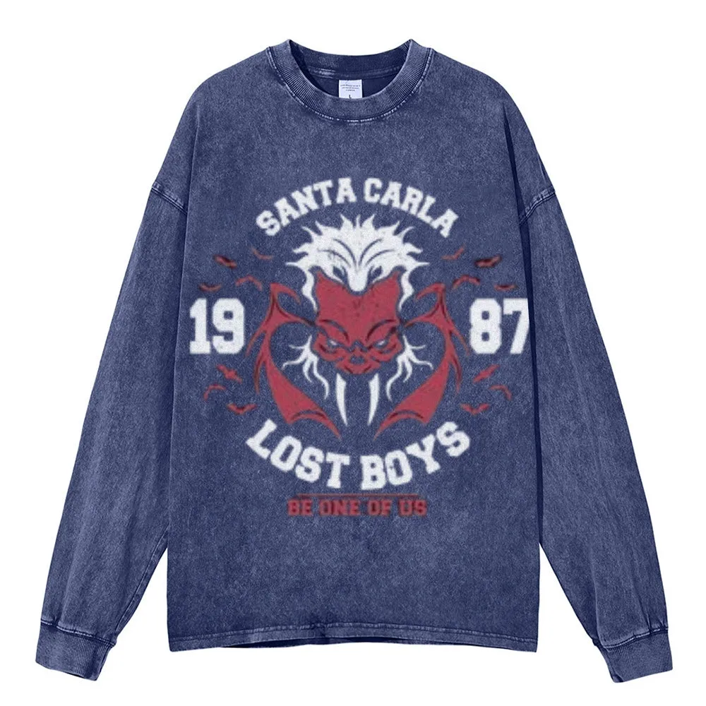 Oversized Vintage Washed Santa Carla The Lost Boys Graphic Sweatshirt