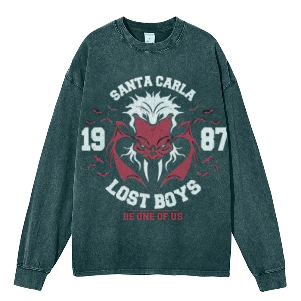 Oversized Vintage Washed Santa Carla The Lost Boys Graphic Sweatshirt