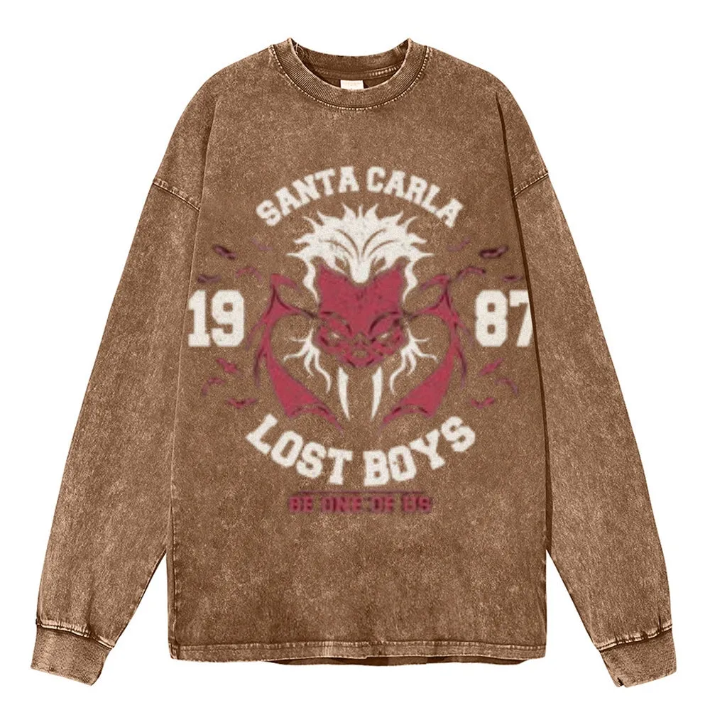 Oversized Vintage Washed Santa Carla The Lost Boys Graphic Sweatshirt