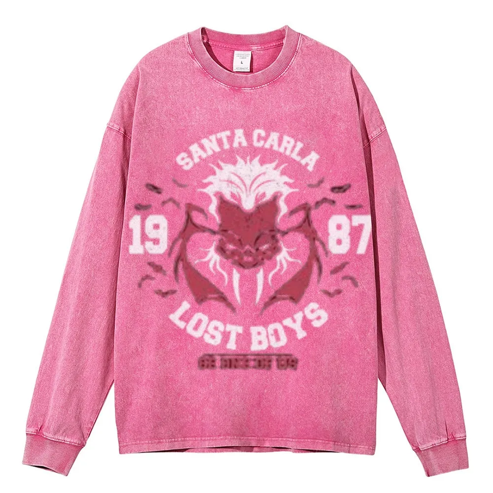 Oversized Vintage Washed Santa Carla The Lost Boys Graphic Sweatshirt