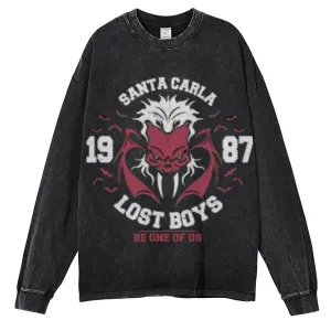 Oversized Vintage Washed Santa Carla The Lost Boys Graphic Sweatshirt