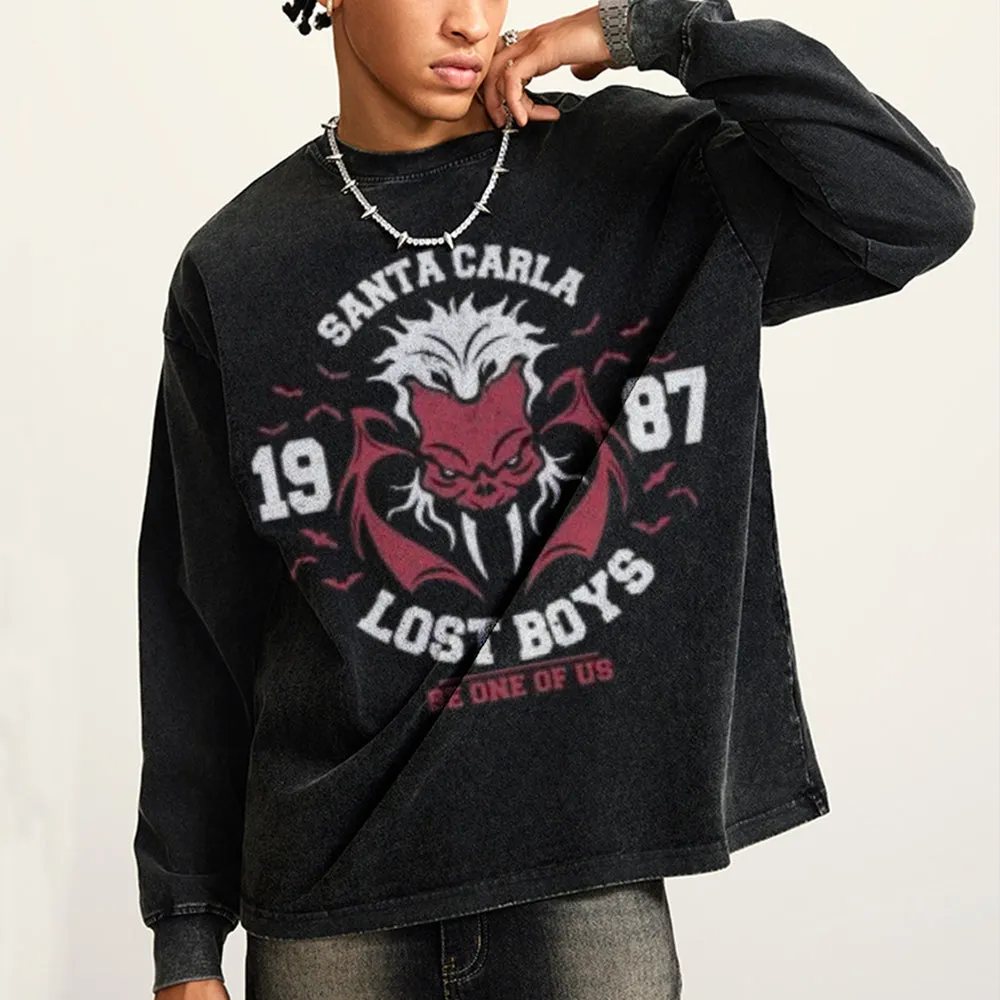 Oversized Vintage Washed Santa Carla The Lost Boys Graphic Sweatshirt