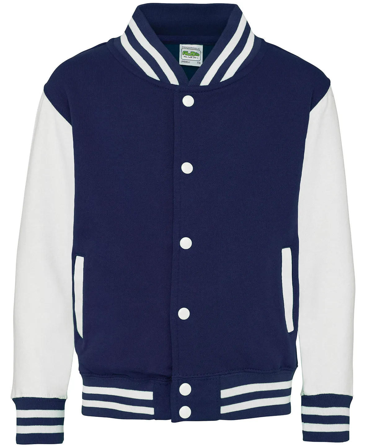 Oxford Navy/White - Kids varsity jacket