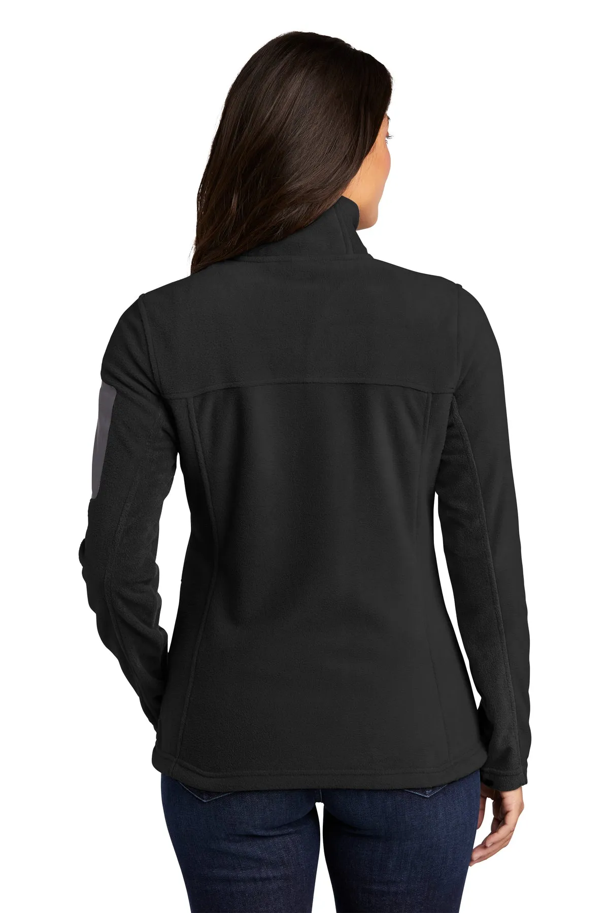 Port Authority Ladies Summit Fleece Custom Full-Zip Jackets, Black/ Black