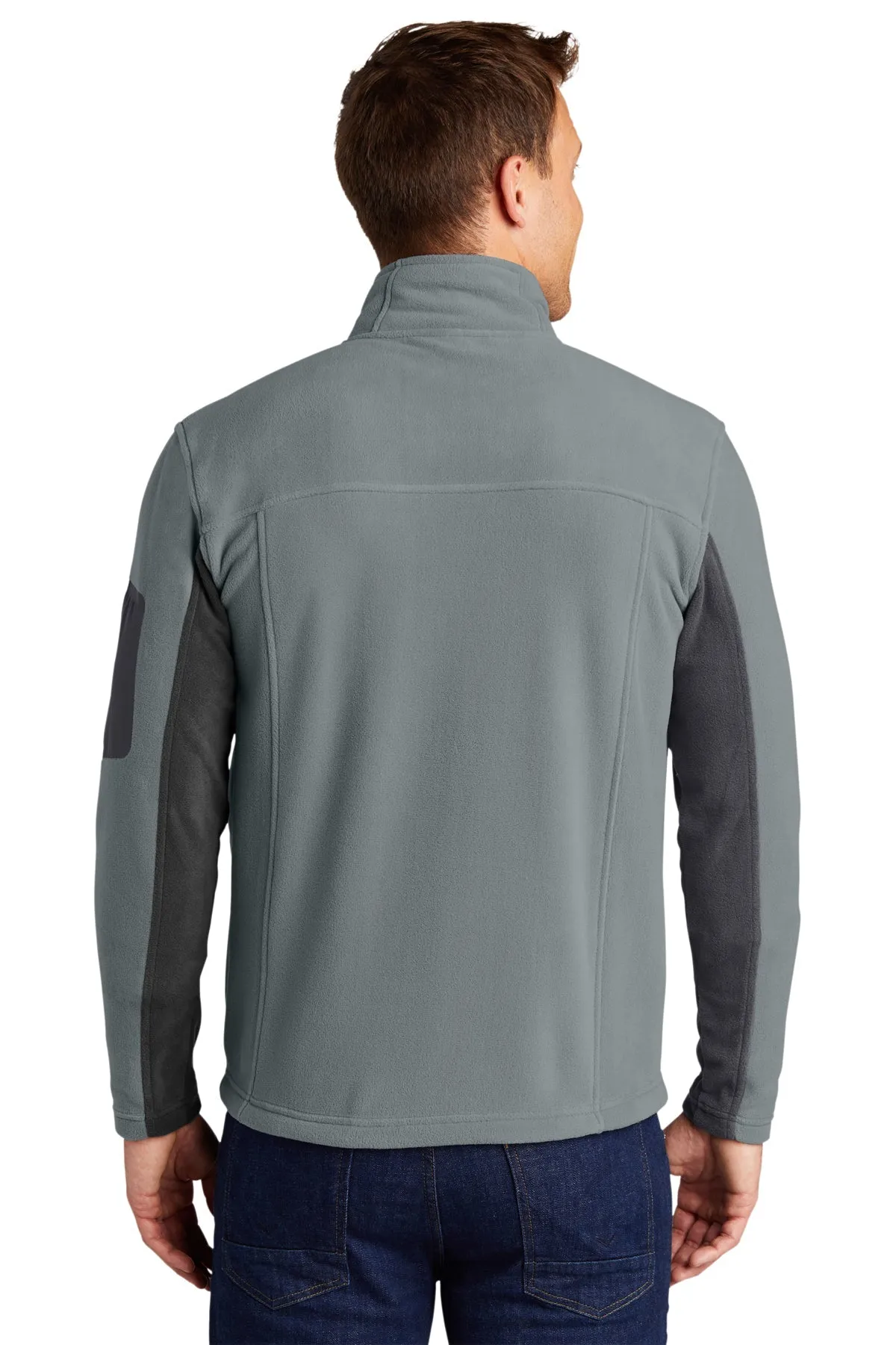 Port Authority Summit Fleece Custom Full-Zip Jackets, Frost Grey/ Magnet