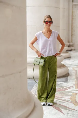 Renée velvet pants calliste green