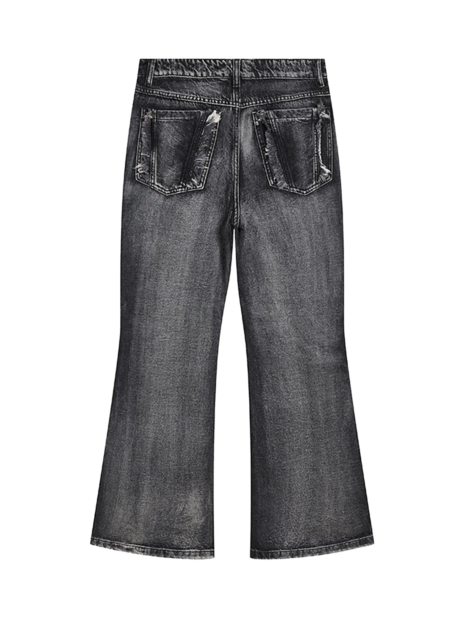 Retro Multi-Pull Washed Distressed Tassel Jeans - 2097