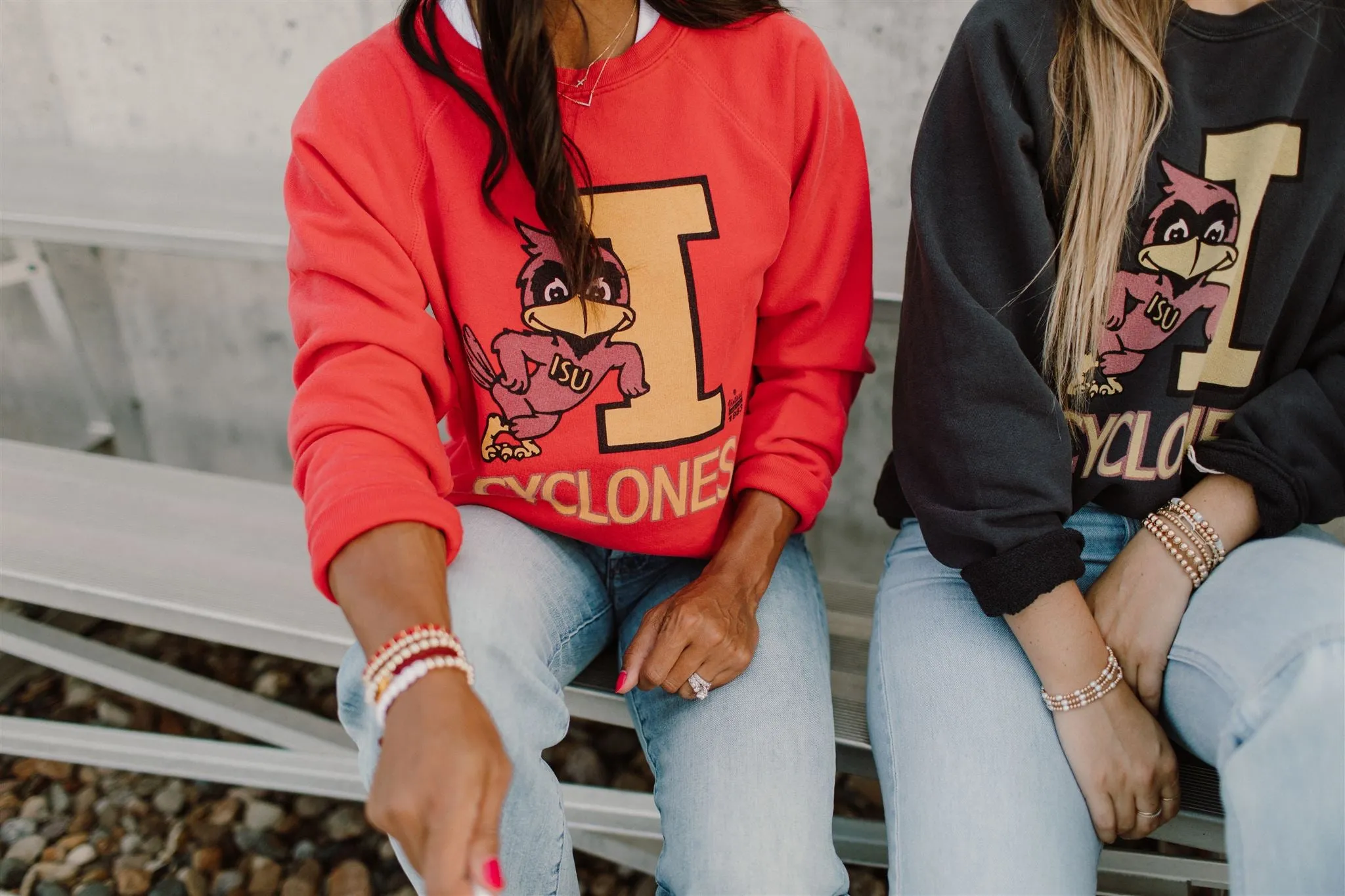 Retro Sport x Blond Genius - Iowa State Cyclones 'I' Crewneck Sweatshirt in Vintage Cardinal