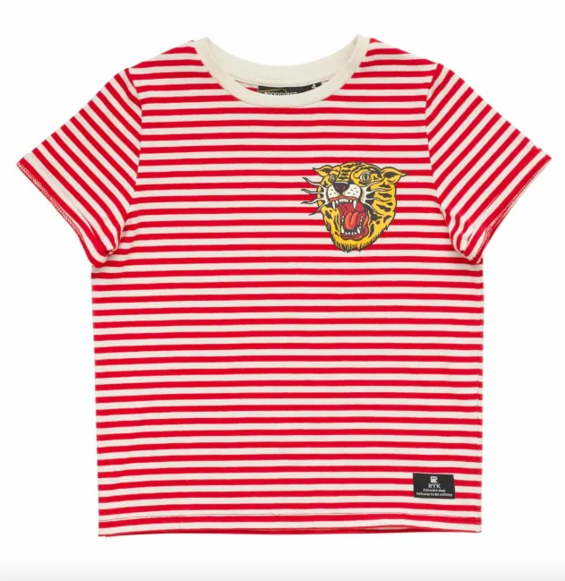 Rock Your Baby - Tiger Stripes in Red and Oatmeal (Size 6)