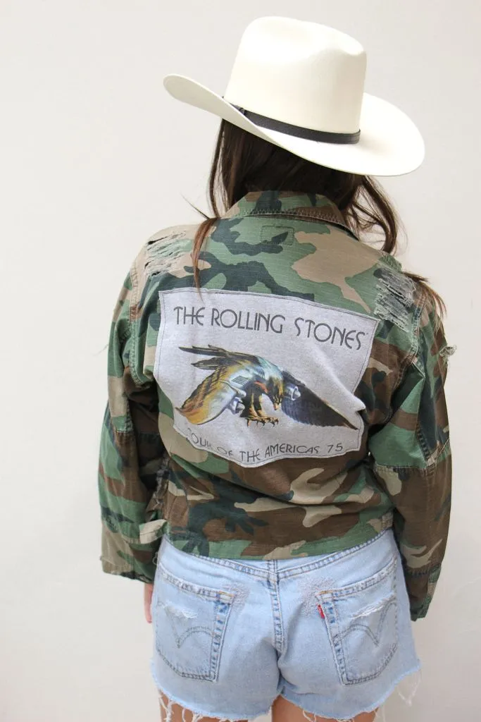 Rolling Stones Cropped Camo Jacket