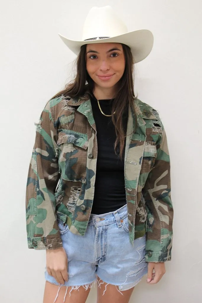 Rolling Stones Cropped Camo Jacket