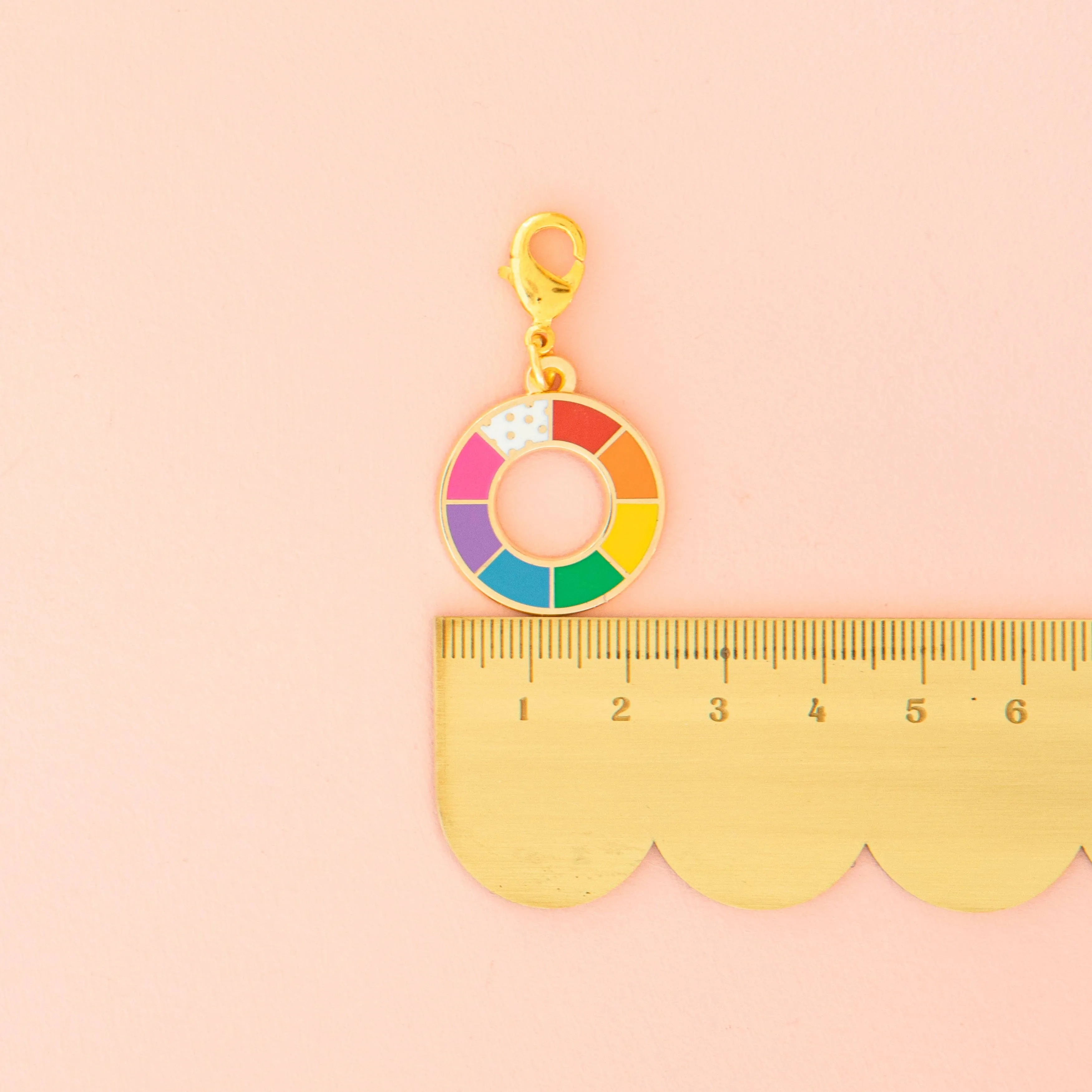 Sarah Hearts - Color Wheel Zipper Charm