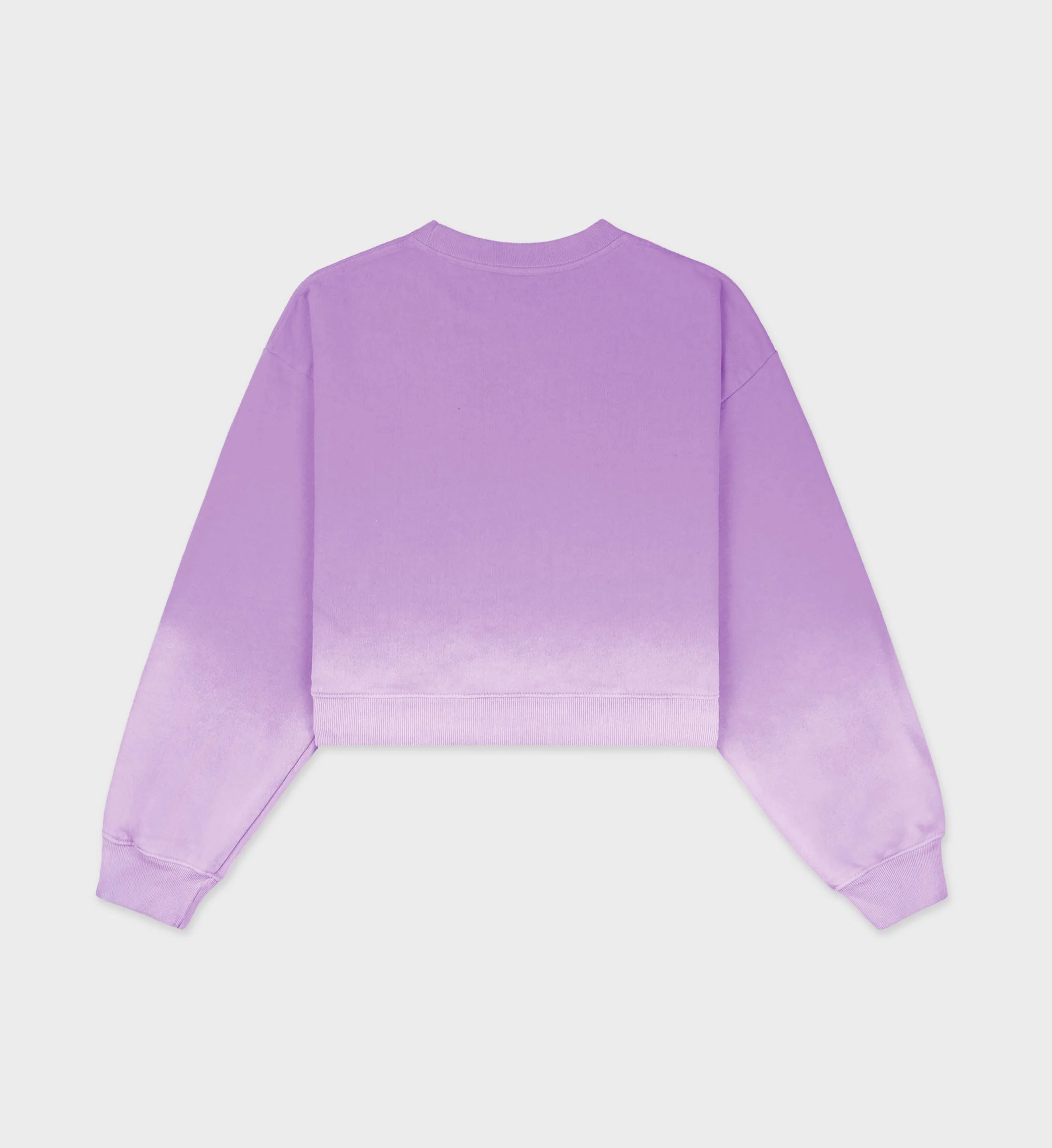 Serif Logo Cropped Crewneck - Dip Dye Purple/White