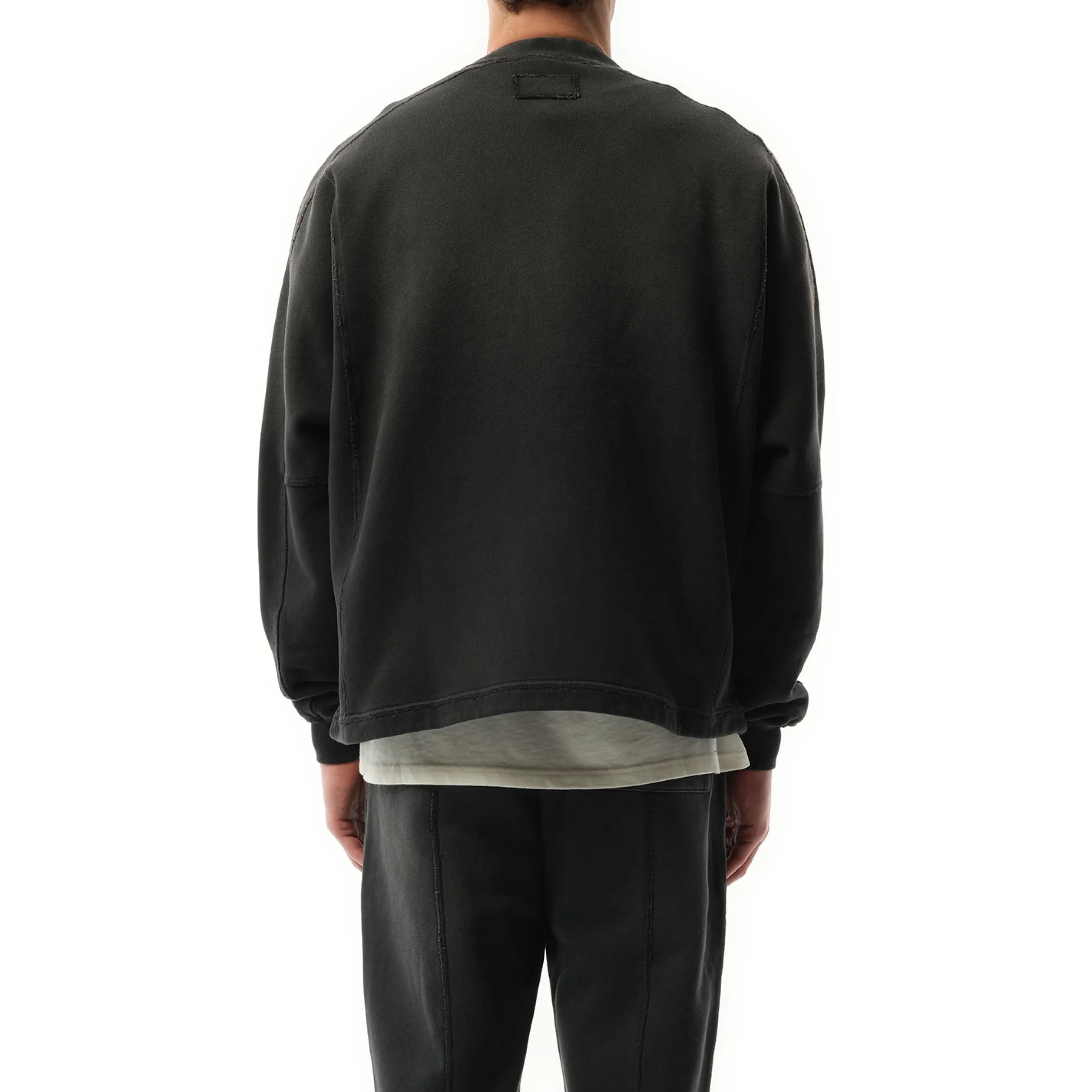 Step Hem Sweatshirt in Stained Black