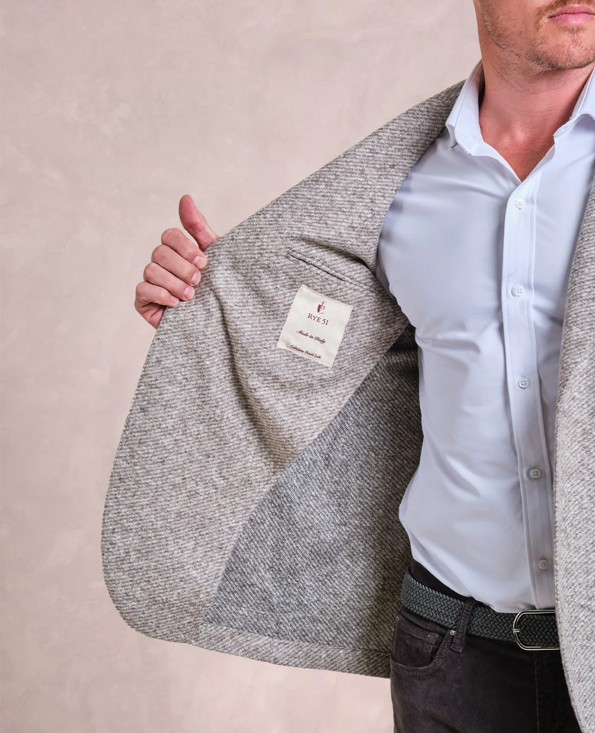 The LBM - Twill Jersey Knit Soft Jacket - Taupe