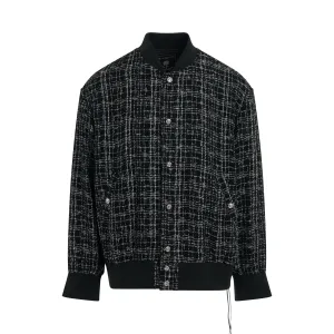 Tweed Varsity Jacket in Black