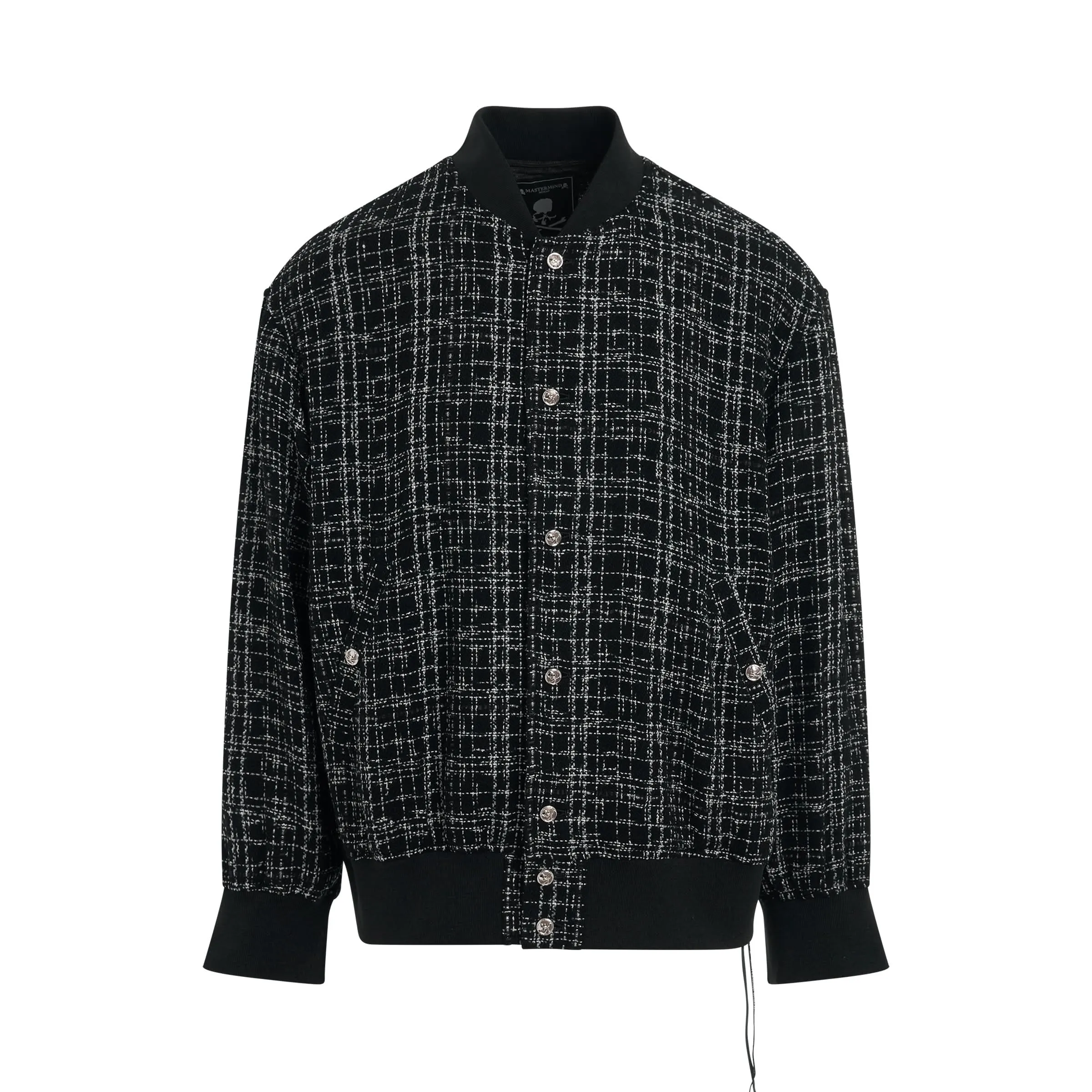 Tweed Varsity Jacket in Black