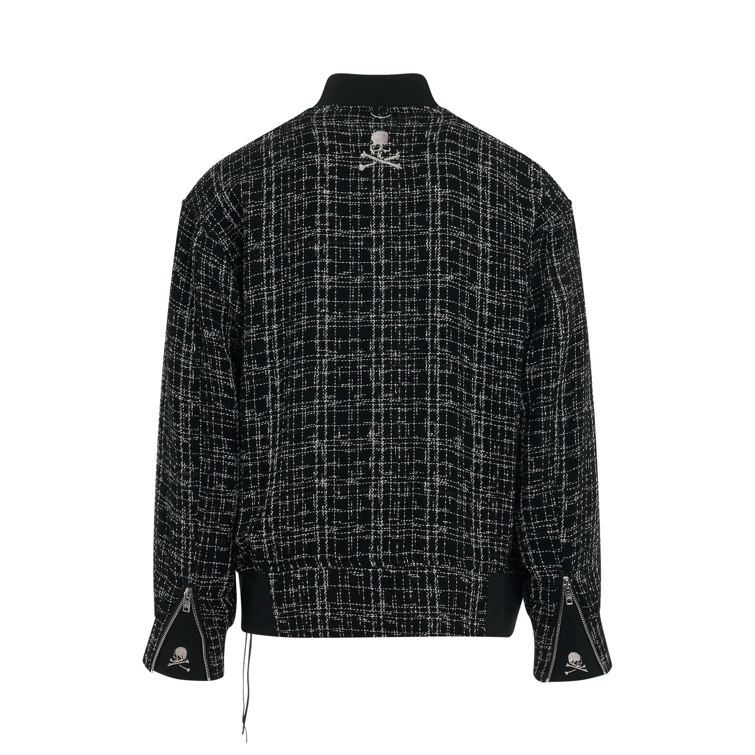 Tweed Varsity Jacket in Black