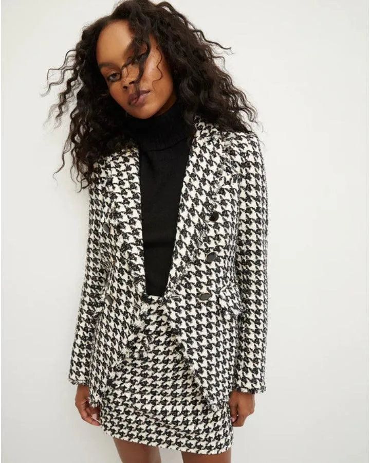 Veronica Beard Miller Houndstooth Dickey Jacket