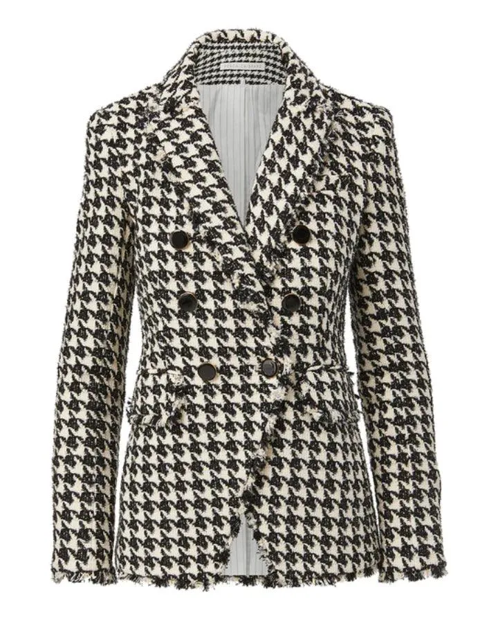 Veronica Beard Miller Houndstooth Dickey Jacket