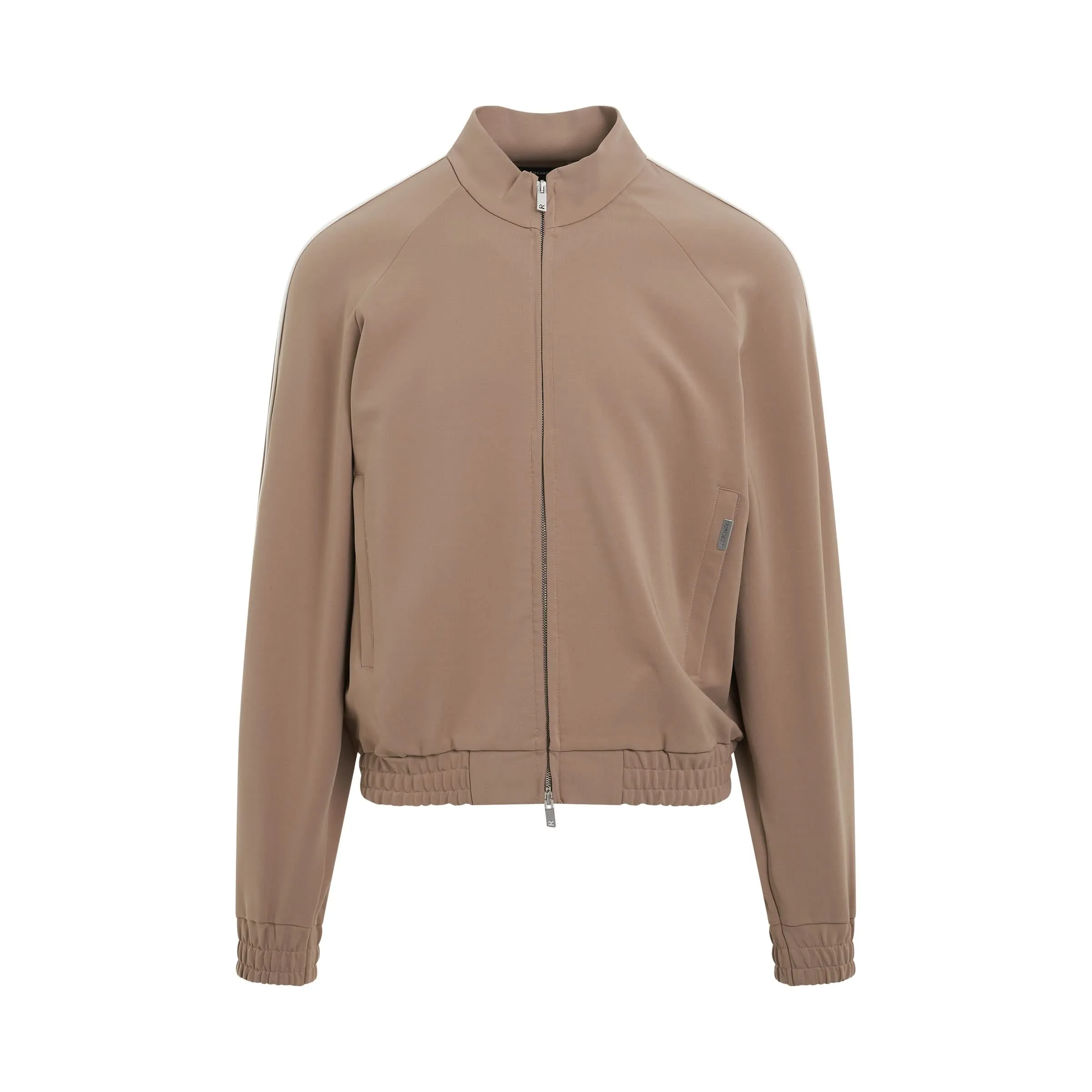 Viscose Tracksuit Jacket in Mushroom/Flat White