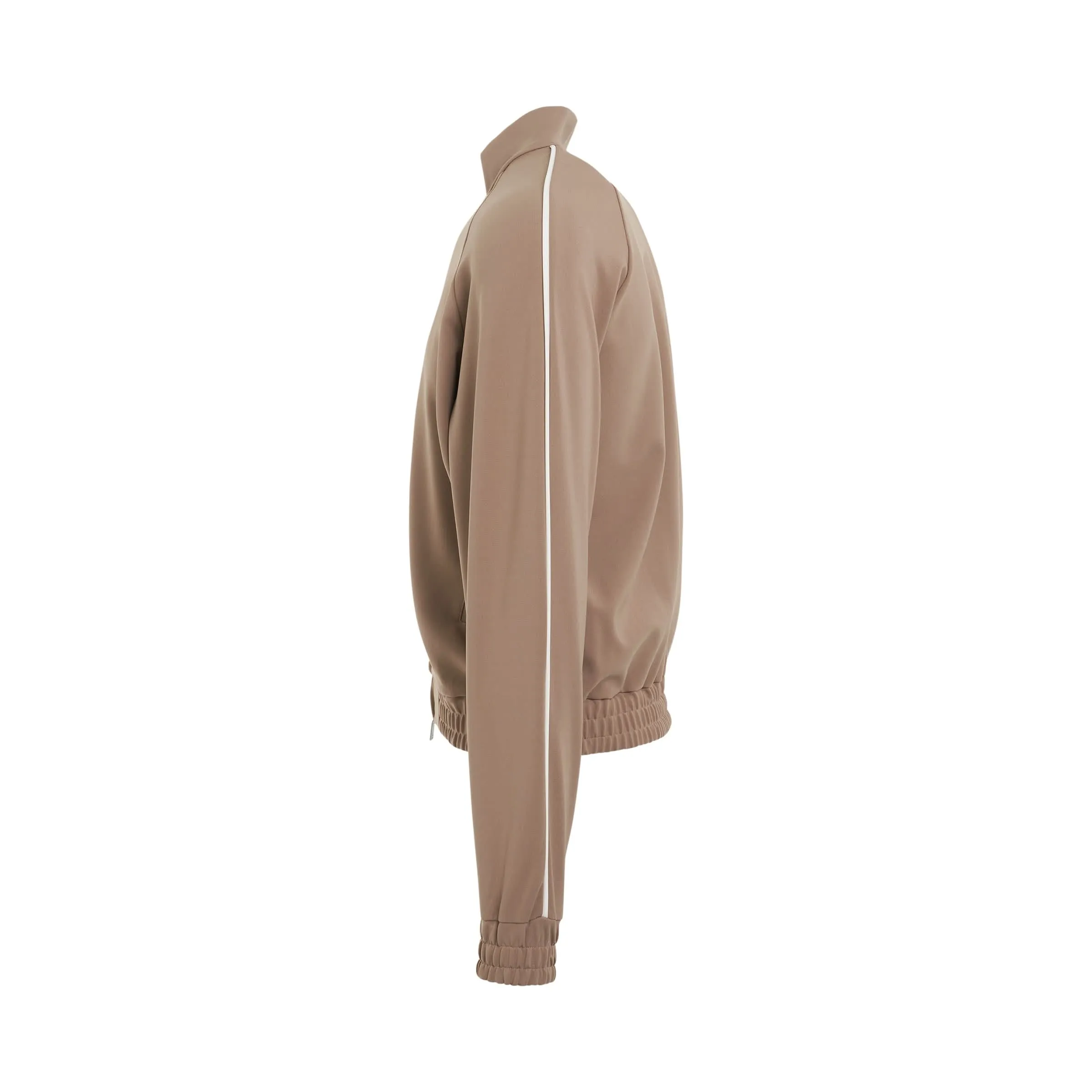 Viscose Tracksuit Jacket in Mushroom/Flat White