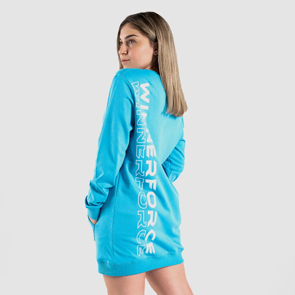 WOMEN COMFORT IS CALLING OVERSIZED SWEATSHIRT(DEEP SKY BLUE)