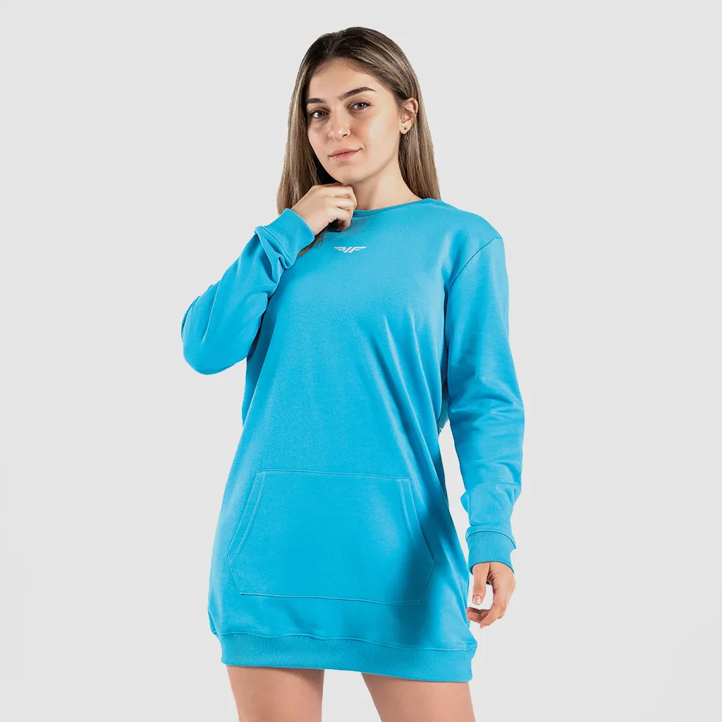 WOMEN COMFORT IS CALLING OVERSIZED SWEATSHIRT(DEEP SKY BLUE)