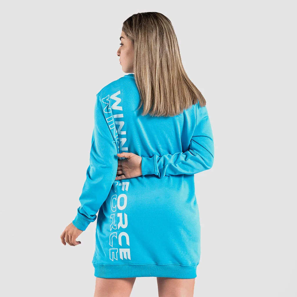 WOMEN COMFORT IS CALLING OVERSIZED SWEATSHIRT(DEEP SKY BLUE)