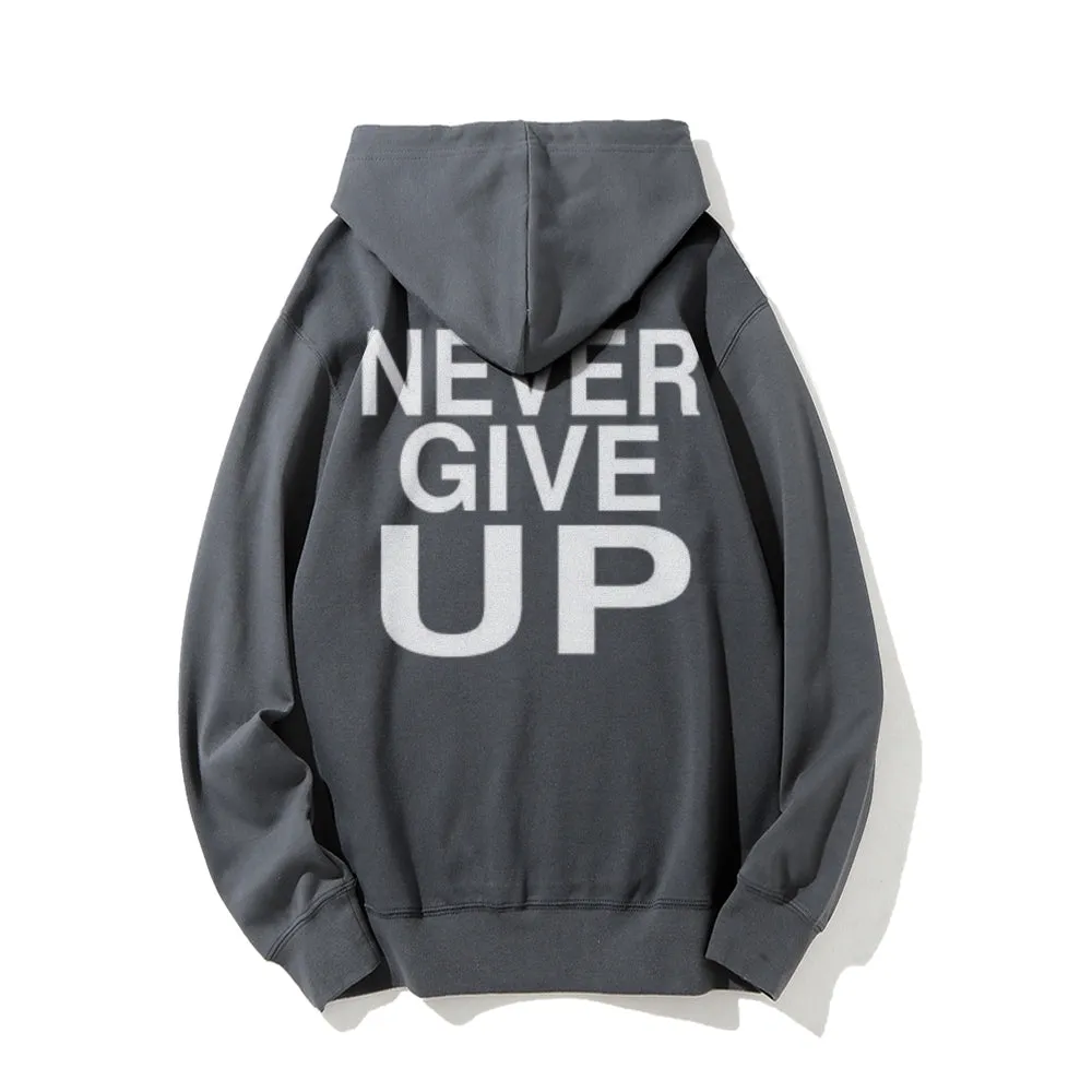 Women NEVER GIVE UP Graphic Hoodies