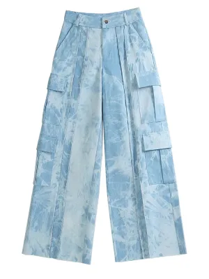 Women's Dreamy Drape Bleached High Rise Cargo Jeans