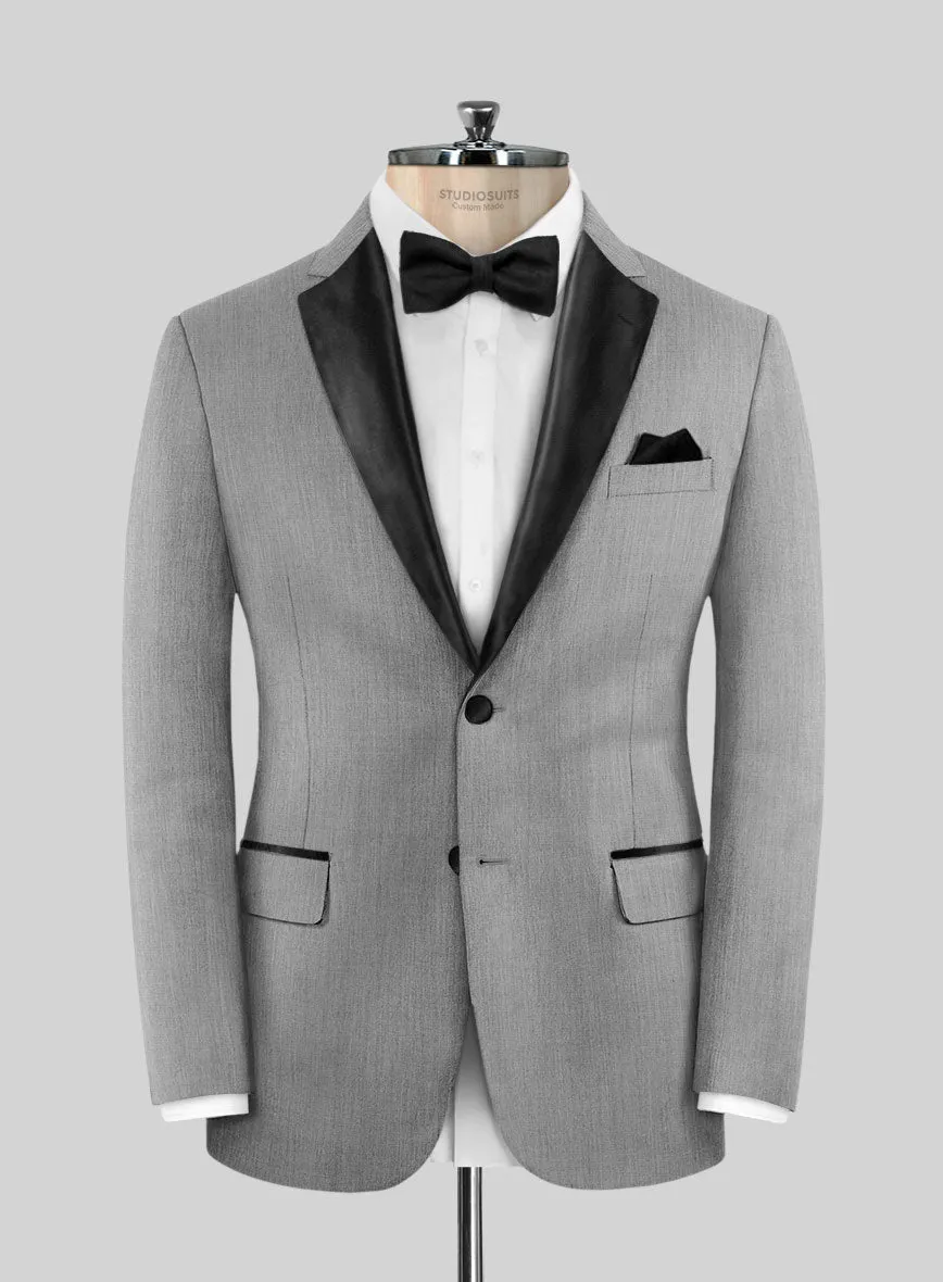 Worsted Light Gray Wool Tuxedo Jacket