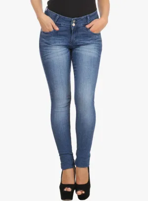 X'Pose Mid Rise Blue Regular Jeans