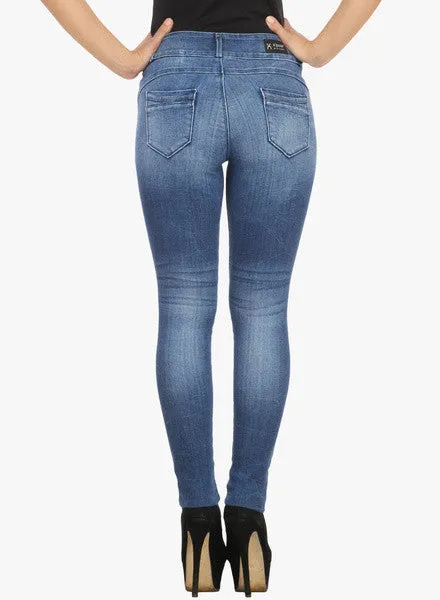 X'Pose Mid Rise Blue Regular Jeans