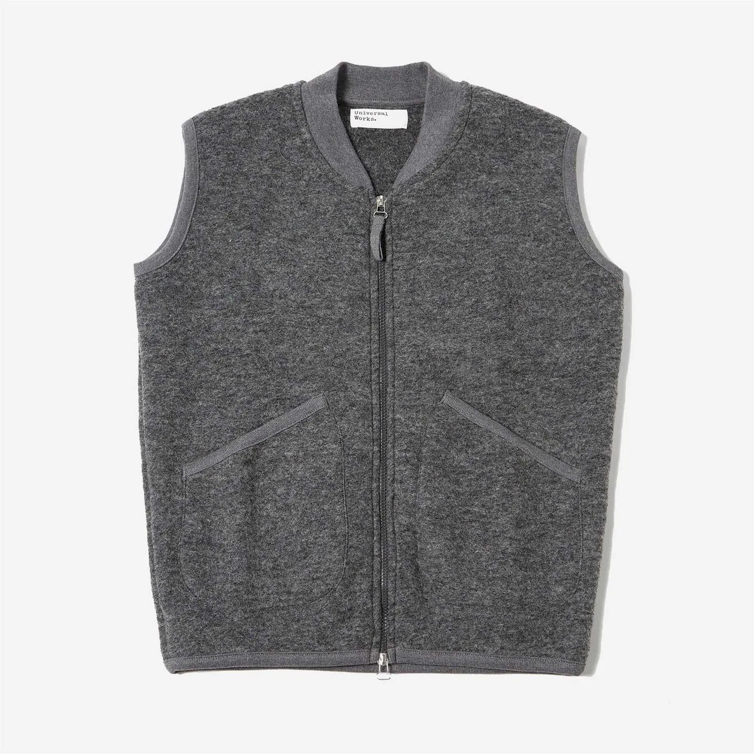 Zip Waistcoat -- Grey Marl Wool Fleece