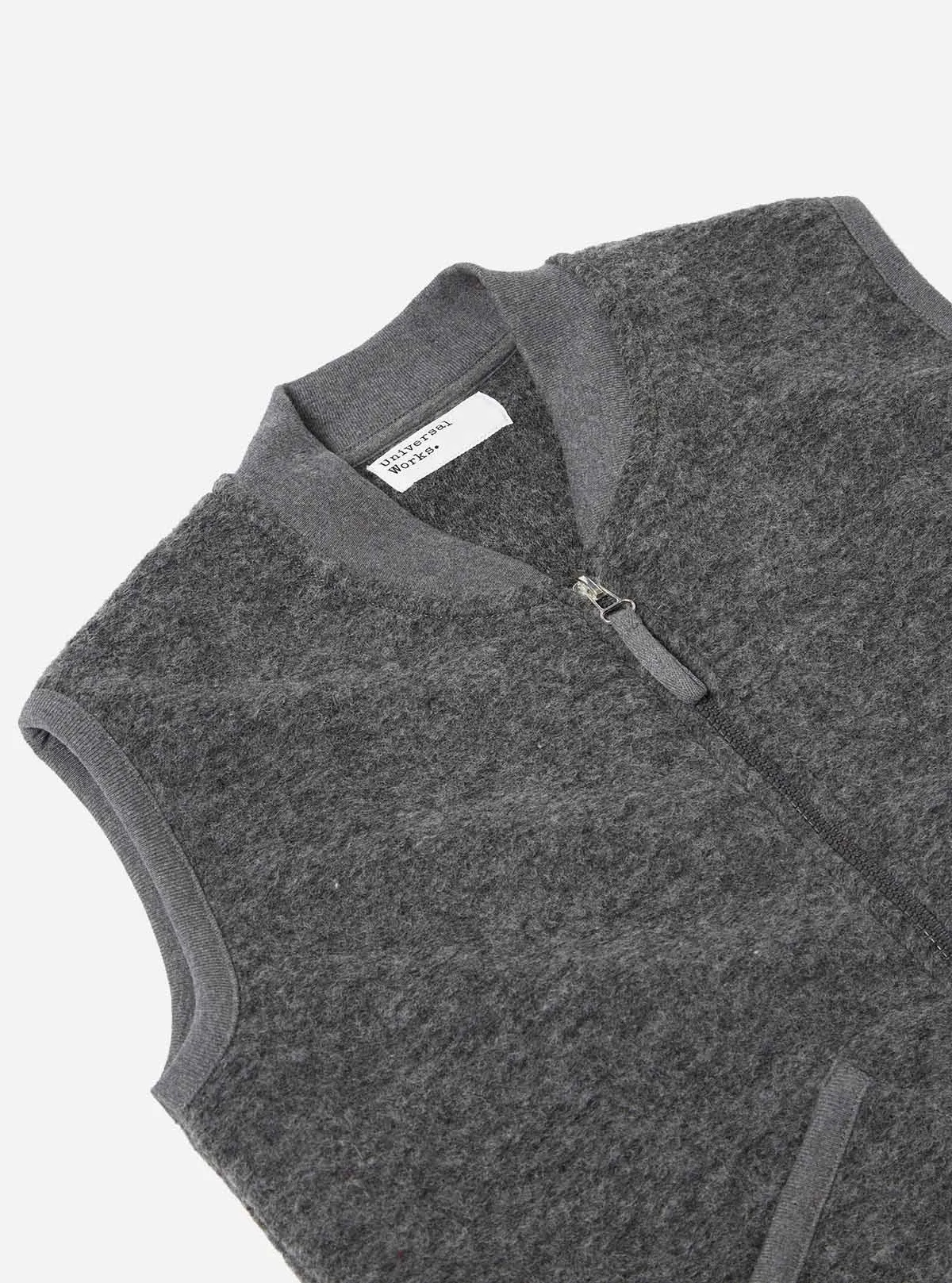 Zip Waistcoat -- Grey Marl Wool Fleece